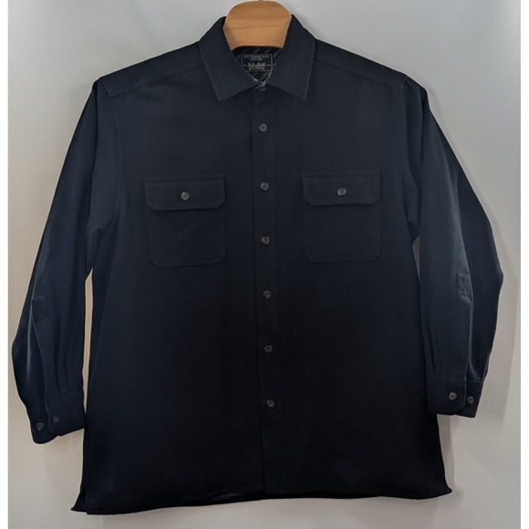 Levi Strauss & Co Mens Shacket Size XL Black Chamois Cotton Vintage Heavy Button - Picture 1 of 9